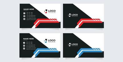 diseño de tarjeta de visita moderno, creativo, simple y limpio, tarjeta de visita horizontal, lujo único abstracto rojo y diseño de tarjeta de nombre profesional vector