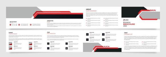 plantilla de folleto horizontal cuádruple, folleto de negocios corporativos, estilo simple y folleto plegable de diseño moderno, plantilla de informe anual, informe anual, plantilla de folleto vector