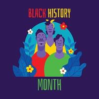 gente de áfrica-américa en el mes de la historia negra vector