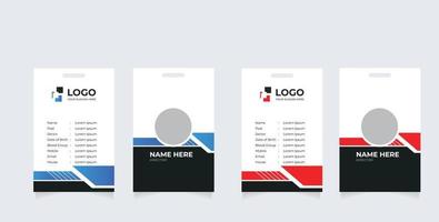 Identification Horizontal and Vertical id cards set with elements fresh color vector