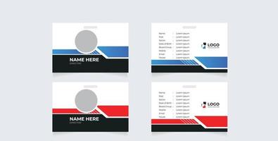 diseño de tarjeta de identificación geométrico blanco azul abstracto simple, vector de plantilla de tarjeta de identidad profesional para empleado