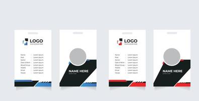 tarjetas de identificación horizontales y verticales de identificación con elementos de color fresco vector