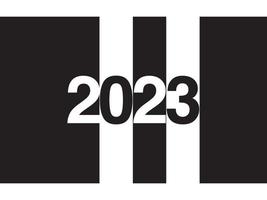 conjunto de diseño de texto del logotipo de feliz año nuevo 2023. Plantilla de diseño de número 2023. colección de 2023 símbolos de feliz año nuevo. ilustración vectorial con etiquetas negras aisladas sobre fondo blanco. vector