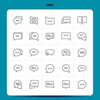 OutLine 25 Chat Icon set Vector Line Style Design Black Icons Set Linear pictogram pack Web and Mobile Business ideas design Vector Illustration