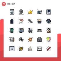 conjunto de 25 iconos modernos de ui símbolos signos para descifrar gráficos análisis de dinero deportes elementos de diseño vectorial editables vector