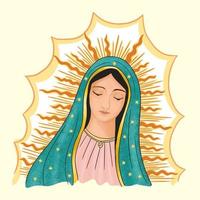 Virgin Mary, catholic invocation of our lady of Guadalupe, empress of America vector