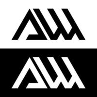 vector de diseño de logotipo de letra aw