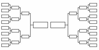 blank 16 team tournament bracket isolated on white background vector