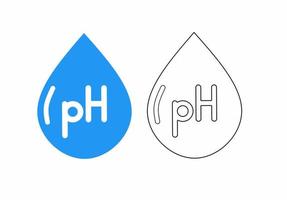 outline silhouette ph icon set with water drop isolated on white background vector
