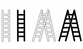 ladder icon set isolated on white background vector