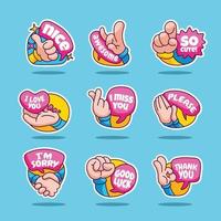 Affection Chat Sticker Collection vector