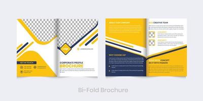 Yellow Minimalist Corporate business creative  bifold template vector