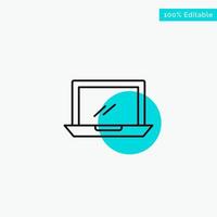 Computer Desktop Device Hardware Pc turquoise highlight circle point Vector icon