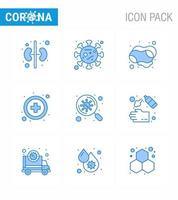 Coronavirus Prevention 25 icon Set Blue scan search hand bacteria medical viral coronavirus 2019nov disease Vector Design Elements