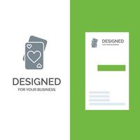 Card Love Heart Wedding Grey Logo Design and Business Card Template vector