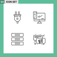 4 Creative Icons Modern Signs and Symbols of electric cabinet power plug device drawer Editable Vector Design Elements