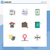 User Interface Pack of 9 Basic Flat Colors of comfort car forecast authority hardware Editable Vector Design Elements