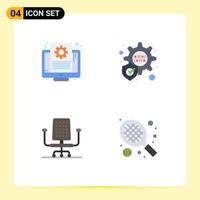 4 Creative Icons Modern Signs and Symbols of document sport screen office 5 Editable Vector Design Elements