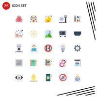 Set of 25 Modern UI Icons Symbols Signs for chart restaurant business plate seo Editable Vector Design Elements