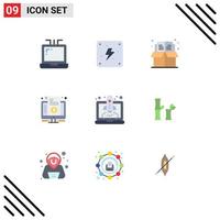 conjunto de 9 iconos de interfaz de usuario modernos signos de símbolos para elementos de diseño de vector editables de precio de aumento de caja de lanzamiento de inicio