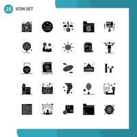 Stock Vector Icon Pack of 25 Line Signs and Symbols for paint brush blueprint paint brush science Editable Vector Design Elements