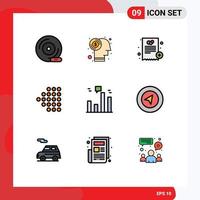 Modern Set of 9 Filledline Flat Colors and symbols such as finance dotted investment left medicine Editable Vector Design Elements