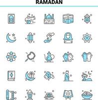 25 Ramadan Black and Blue icon Set Creative Icon Design and logo template vector