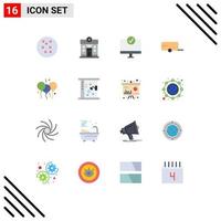 16 Universal Flat Colors Set for Web and Mobile Applications bath bloone gadget day vehicle Editable Pack of Creative Vector Design Elements