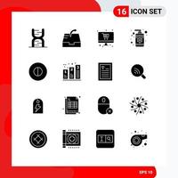 Pictogram Set of 16 Simple Solid Glyphs of beliefs care online spa drop Editable Vector Design Elements