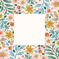 Spring Floral Colorful Blooming Flower Border Background vector
