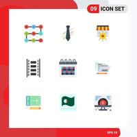 9 Creative Icons Modern Signs and Symbols of calendar film reel interview film business Editable Vector Design Elements