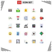 conjunto de 25 iconos de interfaz de usuario modernos símbolos signos para etiqueta ropa amor ropa flores elementos de diseño vectorial editables vector