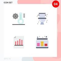 Set of 4 Modern UI Icons Symbols Signs for climate file temperature plumbing report Editable Vector Design Elements