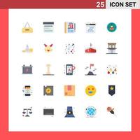 Set of 25 Modern UI Icons Symbols Signs for target interface user code chart Editable Vector Design Elements