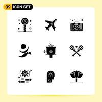 9 Thematic Vector Solid Glyphs and Editable Symbols of bathroom crypto currency first aid crypto golos Editable Vector Design Elements