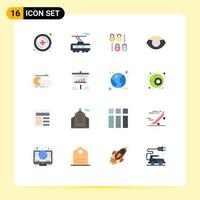 Universal Icon Symbols Group of 16 Modern Flat Colors of gaming computer lock character human Editable Pack of Creative Vector Design Elements