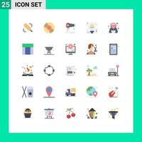 Stock Vector Icon Pack of 25 Line Signs and Symbols for hacker idea fen funding crowd funding Editable Vector Design Elements