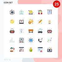 25 iconos creativos signos y símbolos modernos de educación representativa del cliente chat cámara web elementos de diseño vectorial editables vector