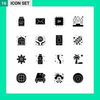 paquete de iconos de vector de stock de 16 signos y símbolos de línea para construir personas computadoras gerente negocio elementos de diseño de vector editables