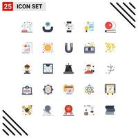 25 Thematic Vector Flat Colors and Editable Symbols of law digital smart copyright smartwatch Editable Vector Design Elements