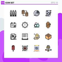 16 Creative Icons Modern Signs and Symbols of calender document share business planet Editable Creative Vector Design Elements