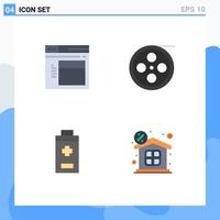 4 Creative Icons Modern Signs and Symbols of internet minus website roll discount Editable Vector Design Elements