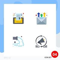 4 Universal Flat Icon Signs Symbols of label pollution sale marketing sewage Editable Vector Design Elements