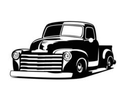 antiguo logotipo de camión clásico aislado en fondo blanco que se muestra desde el frente. ilustración vectorial disponible en eps 10. vector