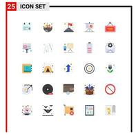 Set of 25 Modern UI Icons Symbols Signs for close board flag marketing board Editable Vector Design Elements