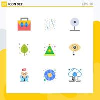 Universal Icon Symbols Group of 9 Modern Flat Colors of nature birch party autumn play Editable Vector Design Elements