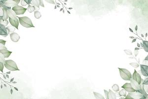 Beautiful Green Leaves Watercolor Background vector