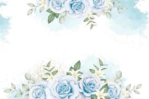 Navy Blue Floral Rose  Background Watercolor