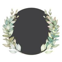 Beautiful Green Leaf Wreath gold circle vector