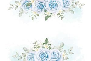 Navy Blue Floral Rose  Background Watercolor vector